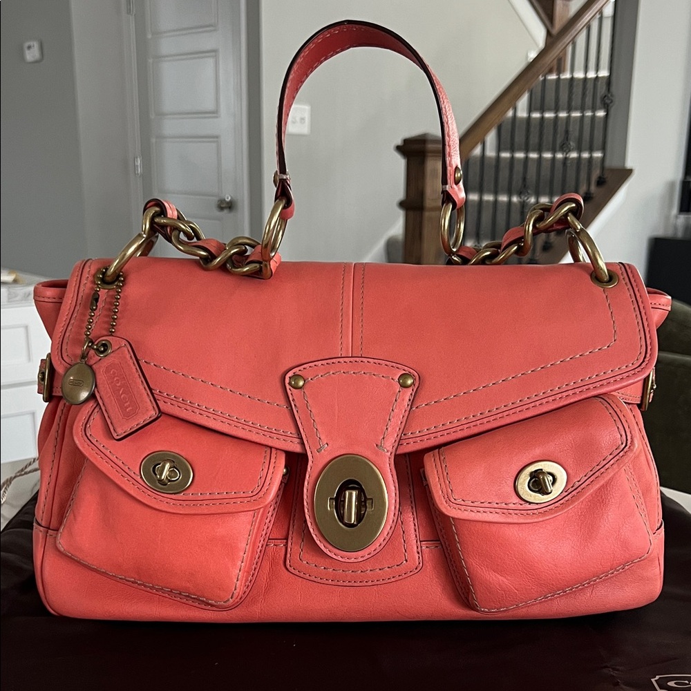 Y2K Coach Coral Legacy Leigh Satchel 65th Anniversary Like New
